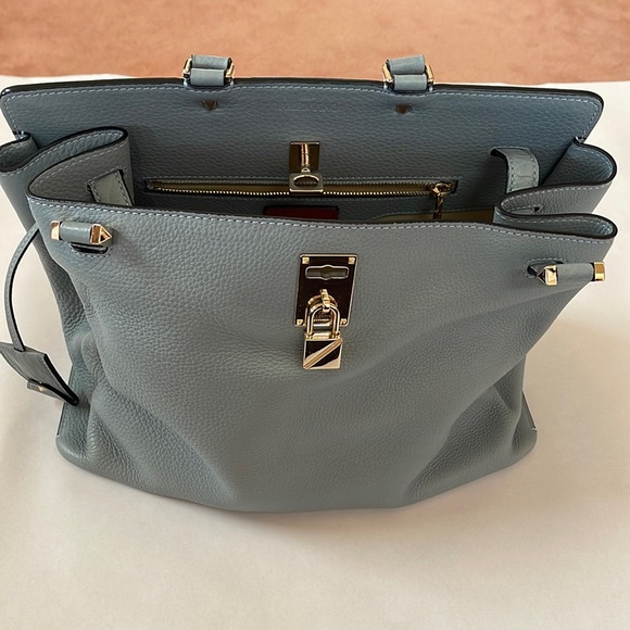 Valentino Garavani Teal Blue Satchel Tote - Picture 3 of 13